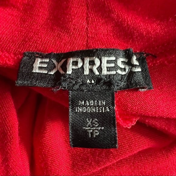 Express Long sleeve Red Cutout Stretch Jersey Knit Mini Dress Size XS - Picture 4 of 7